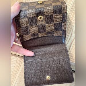 Auth Louis Vuitton Damier Canvas Ludlow Bifold Coin Card Wallet Excellent